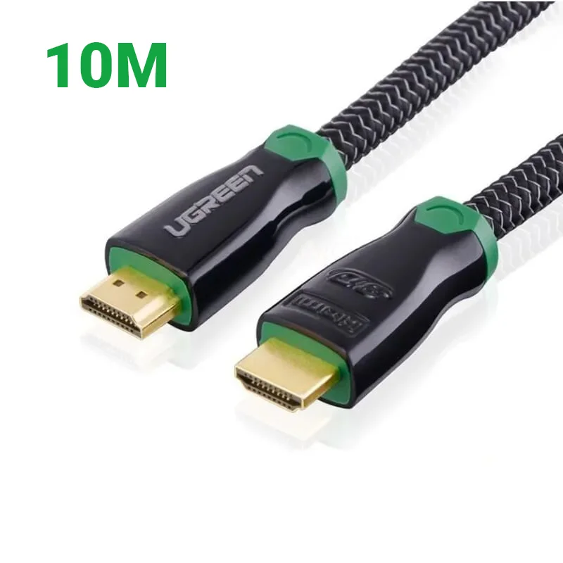 Ugreen 10296 10M màu Đen Cáp tín hiệu HDMI vỏ bọc kim loại hỗ trợ 3D 4K2K HD126
