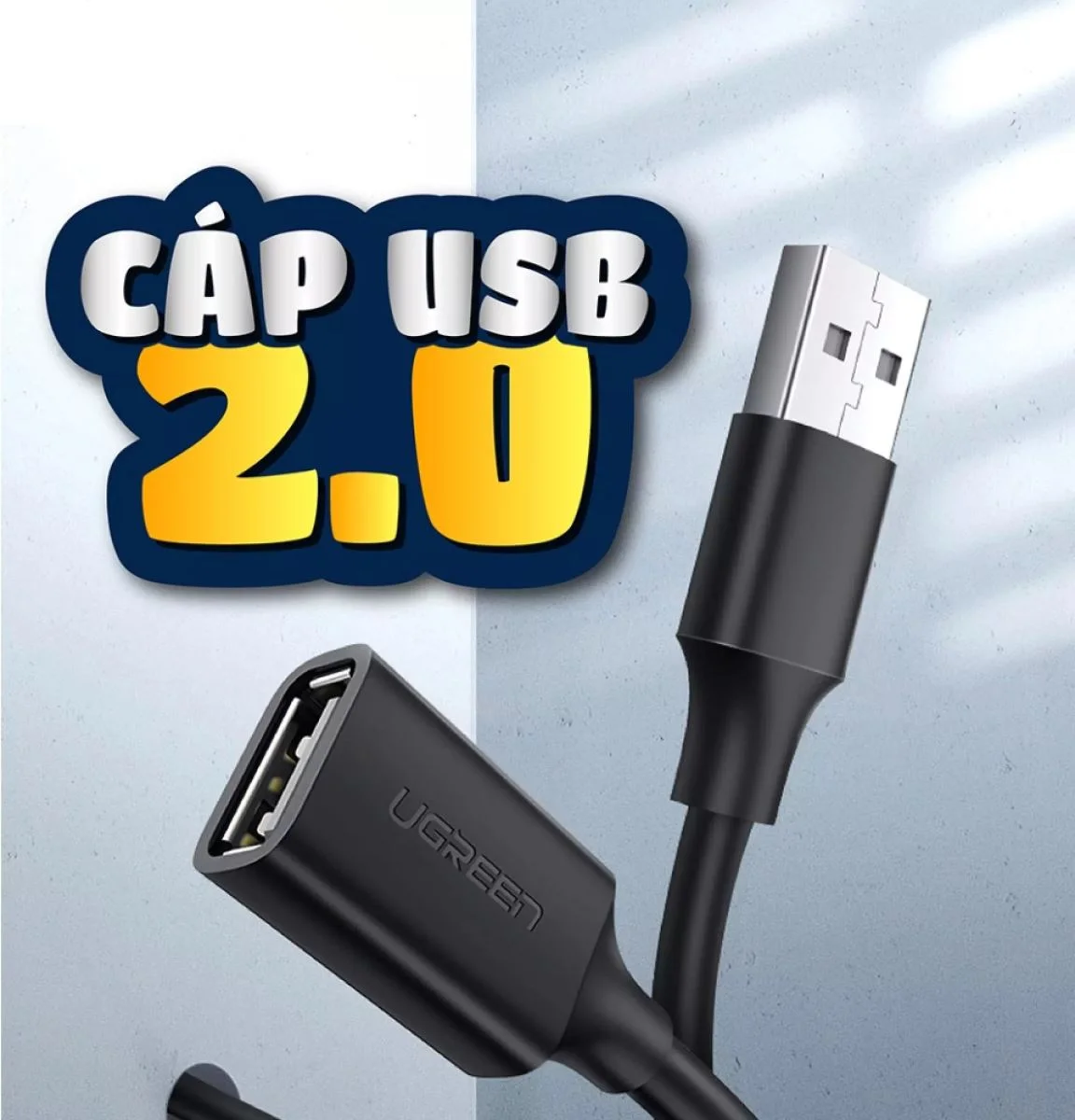 UGREEN 10313 USB 2.0 A Male to A Female Cable 0.5m (Black)