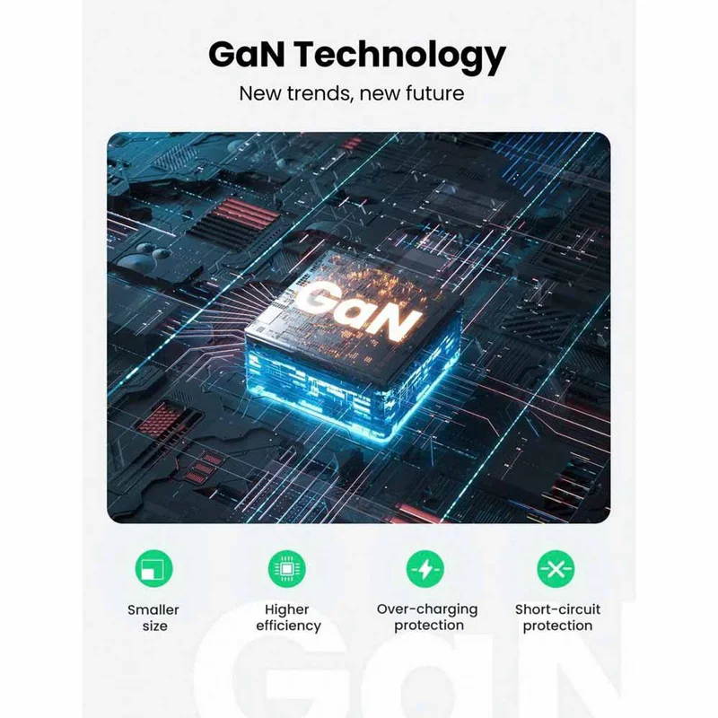 Ugreen 10335 65W 2Port Màu Đen Bộ sạc nhanh PD3.0 GaN sạc siêu nhanh 2 cổng USB-C chân cắm EU CD244 20010335