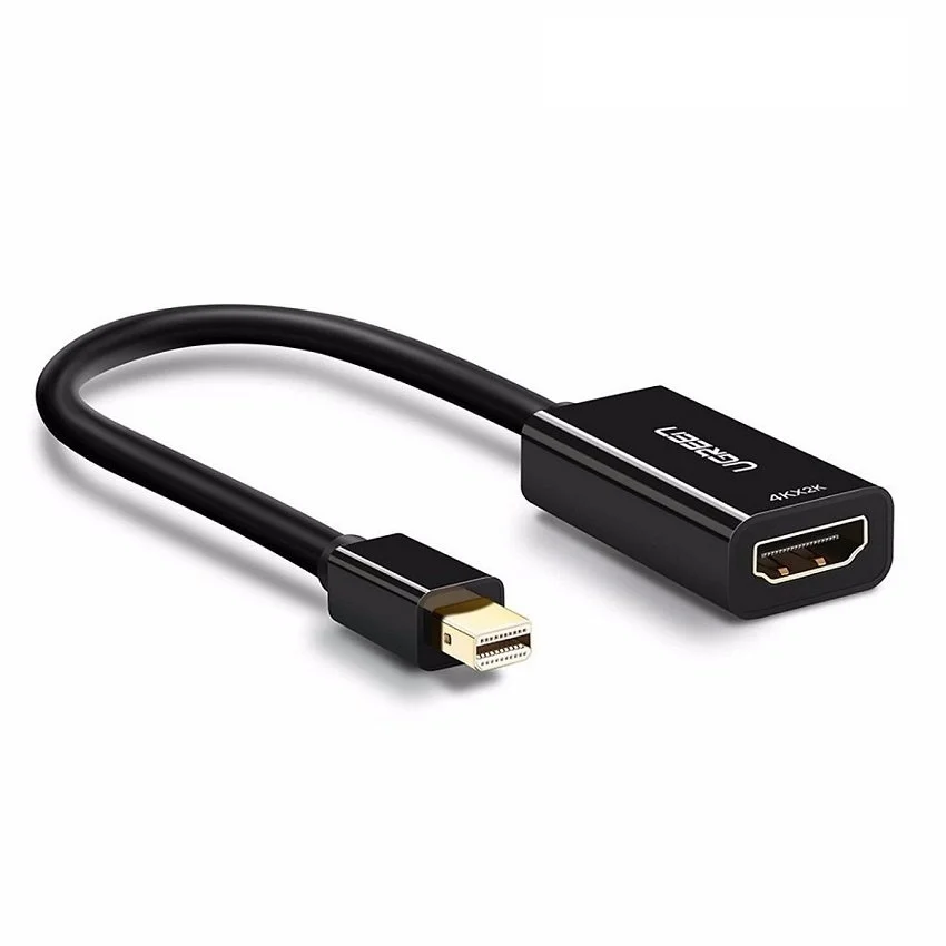 Ugreen 10461 18CM màu Đen Cáp chuyển đổi Mini DP sang HDMI hỗ trợ phân giải 1920x1080 MD112