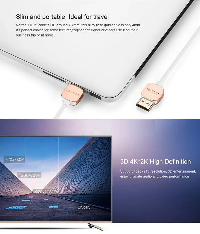 Ugreen 10475 1.5M Hdmi Cable Ultra Slim Version 2.0 19 + 1 HD117 — ảnh 9