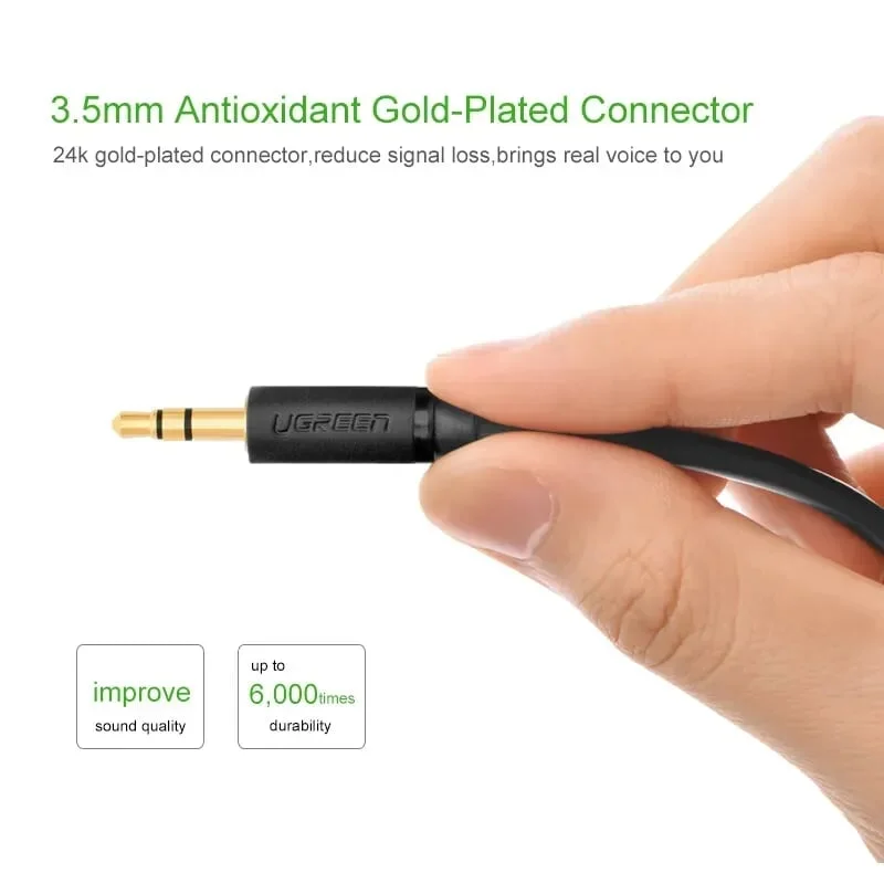 Ugreen 10502 1M màu Đen Cáp âm thanh 2 đầu 3.5mm dương AV101 — ảnh 5