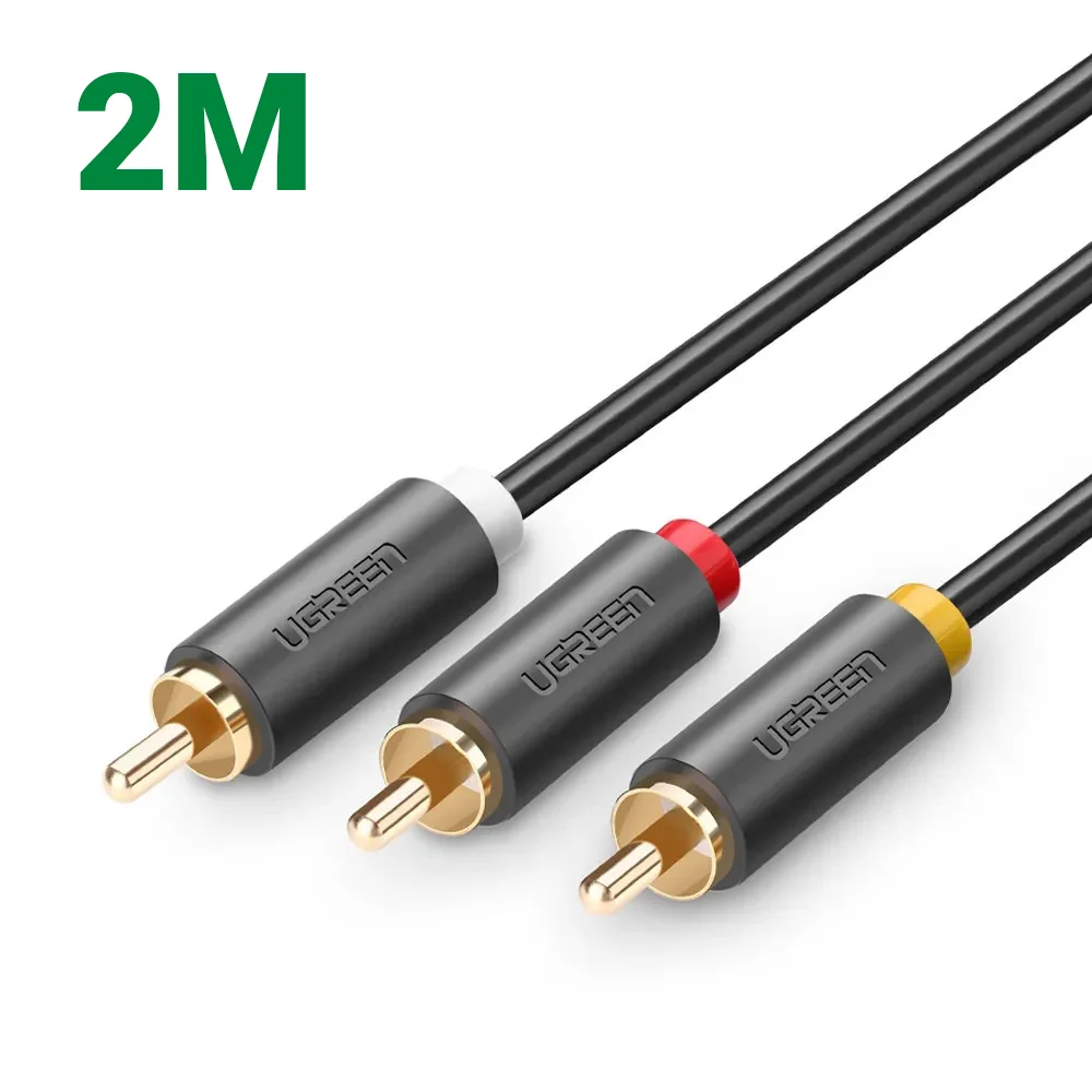 Ugreen 10525 2M màu Đen Cáp âm thanh Bông sen 3 ra 3 dương AV105 — ảnh 1