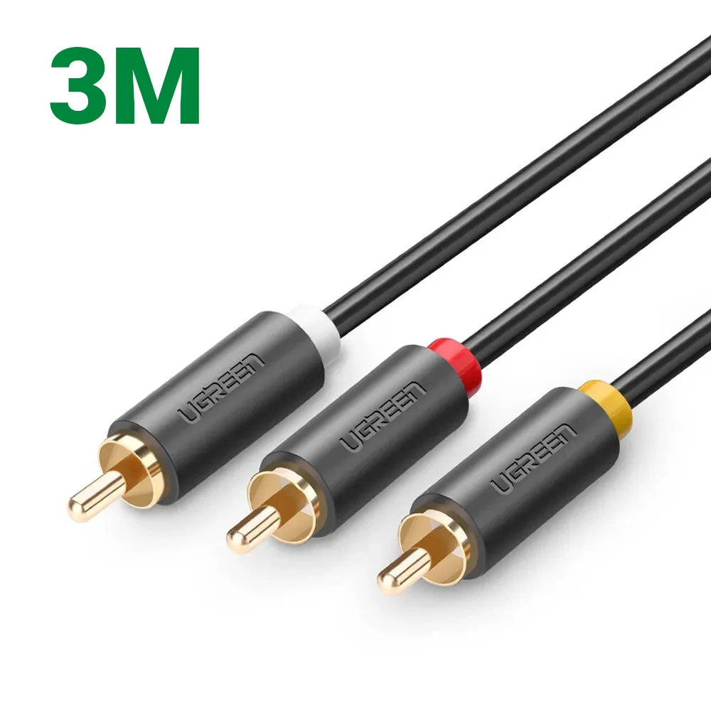Ugreen 10526 3M màu Đen Cáp âm thanh Bông sen 3 ra 3 dương AV105 — ảnh 1