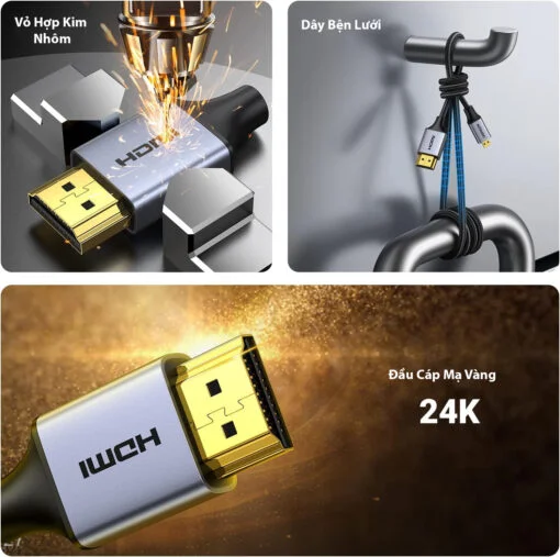 Ugreen 10550 1M 4k 60hz Cáp chuyển Micro HDMI sang HDMI đầu kim loại dài 1M HD109 — ảnh 4