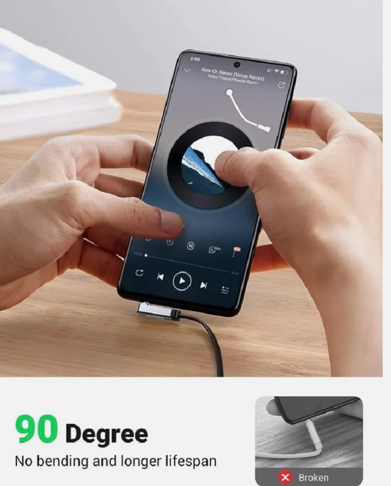 Ugreen 10597 1M màu Đen Cáp âm thanh 2 đầu 3.5mm dương đầu vuông góc mạ vàng AV119 — ảnh 2