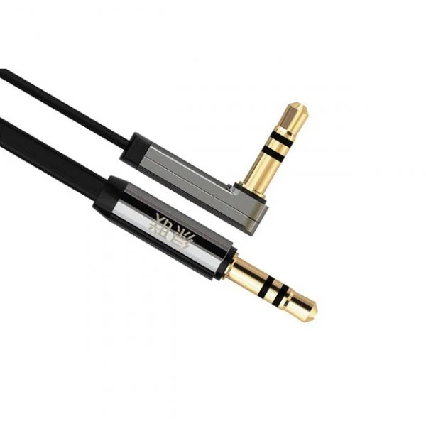 Ugreen 10598 1.5M màu Đen Cáp âm thanh 2 đầu 3.5mm dương đầu vuông góc mạ vàng AV119