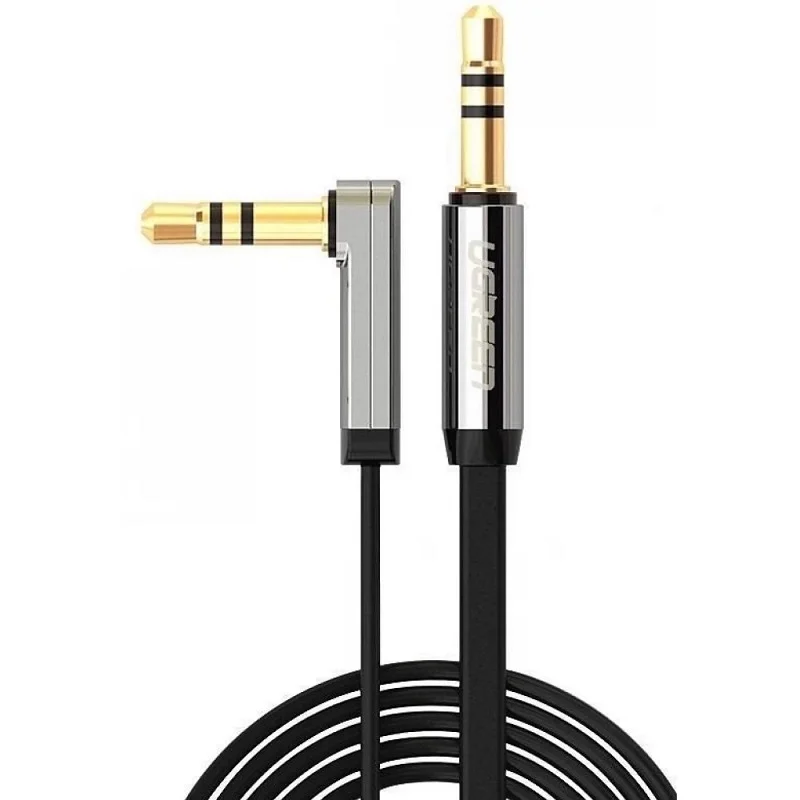Ugreen 10599 2M màu Đen Cáp âm thanh 2 đầu 3.5mm dương đầu vuông góc mạ vàng AV119 — ảnh 3
