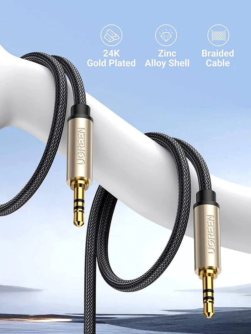 Ugreen 10604 2M màu Đen Cáp âm thanh 2 đầu 3.5mm dương cao cấp AV125 — ảnh 2