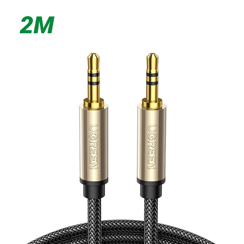 Ugreen 10604 2M màu Đen Cáp âm thanh 2 đầu 3.5mm dương cao cấp AV125