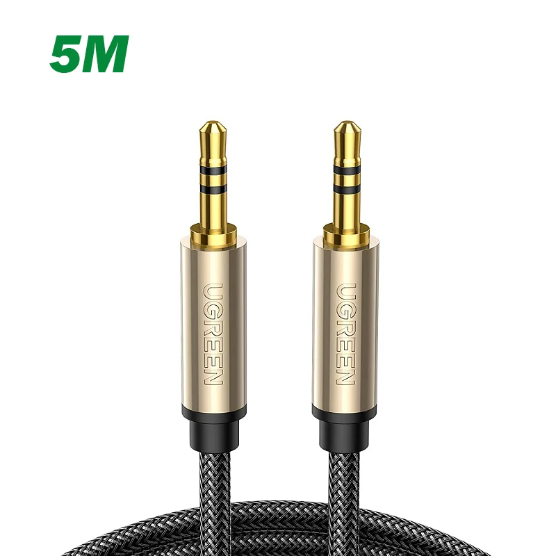 Ugreen 10606 5M màu Đen Cáp âm thanh 2 đầu 3.5mm dương cao cấp AV125