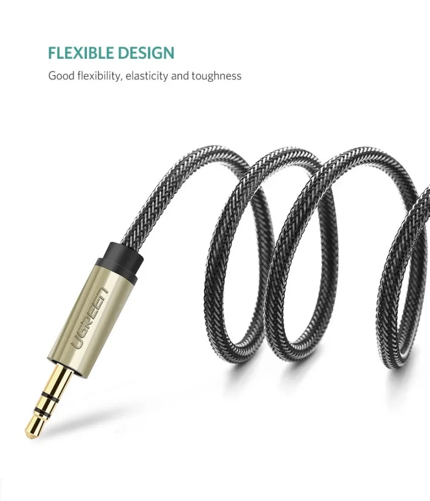 Ugreen 10625 1M màu xám đen cáp 3.5mm TRS ra 6.35mm TS Stereo Pro Audio mạ vàng 24K AV127 — ảnh 3