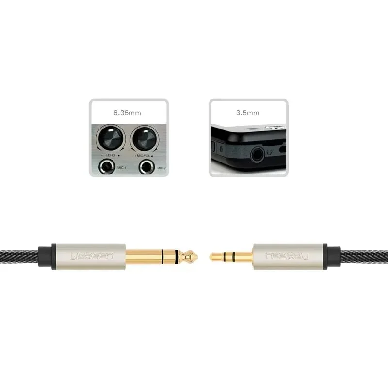 Ugreen 10631 8M màu Đen Cáp âm thanh 6.5mm dương sang 3.5mm dương AV127 — ảnh 2