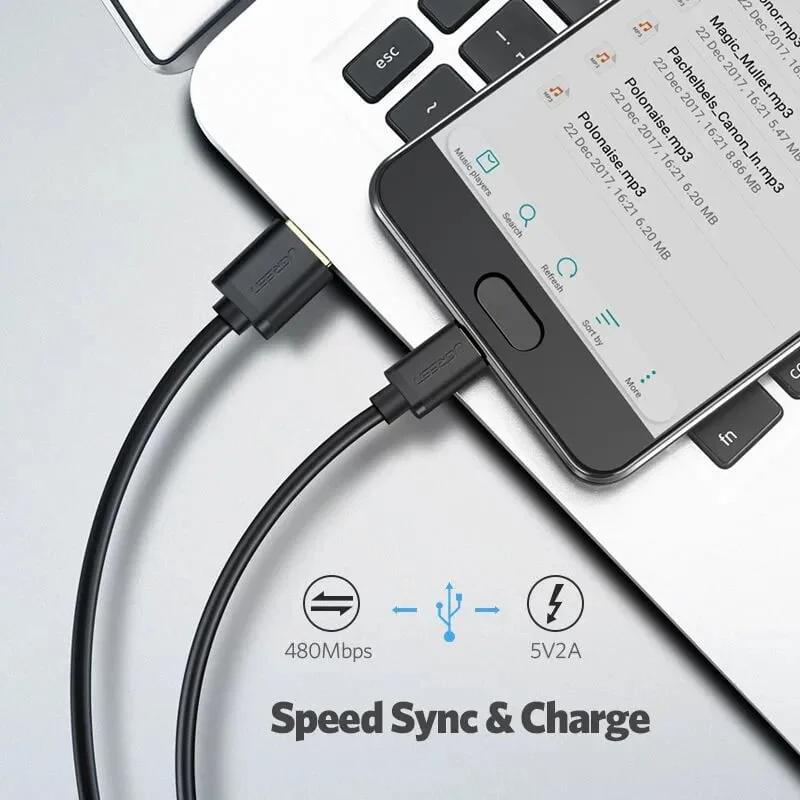 Ugreen 10658 3M Màu Xanh Cáp sạc, truyền dữ liệu USB A 2.0 sang USB Type-C mạ vàng 24K US141 — ảnh 8