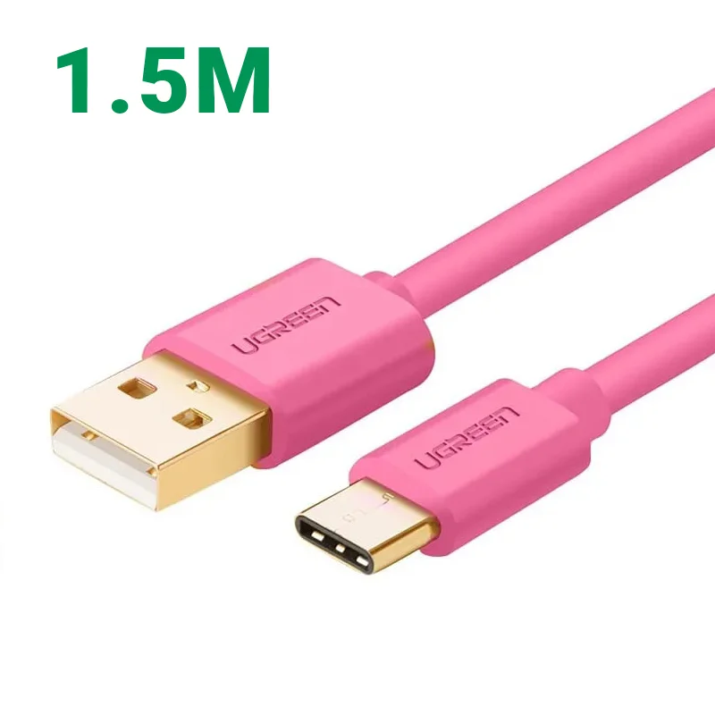 Ugreen 10674 1.5M Màu Hồng Green Cáp Usb 2.0 Sang Type C mạ vàng US141