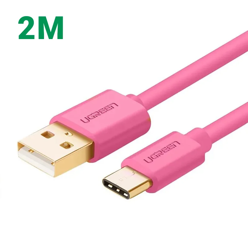 Ugreen 10675 2M Màu Hồng Green Cáp Usb 2.0 Sang Type C mạ vàng US141