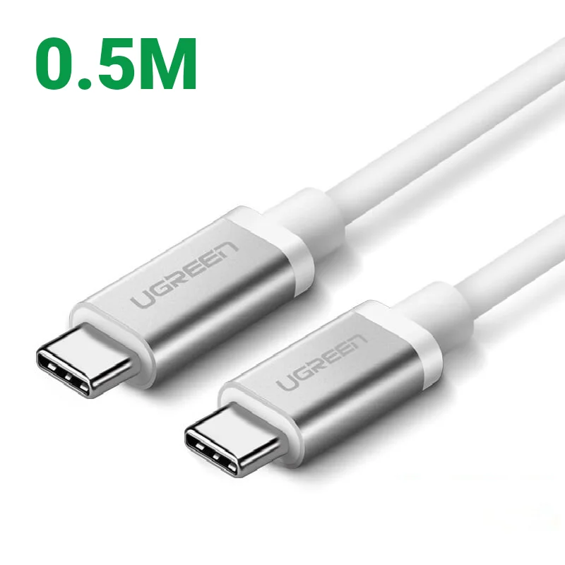 Ugreen 10680 0.5M 4k60hz 3.1 gen1 60w màu bạc Cáp TypeC (3.1) Data cao cấp US161
