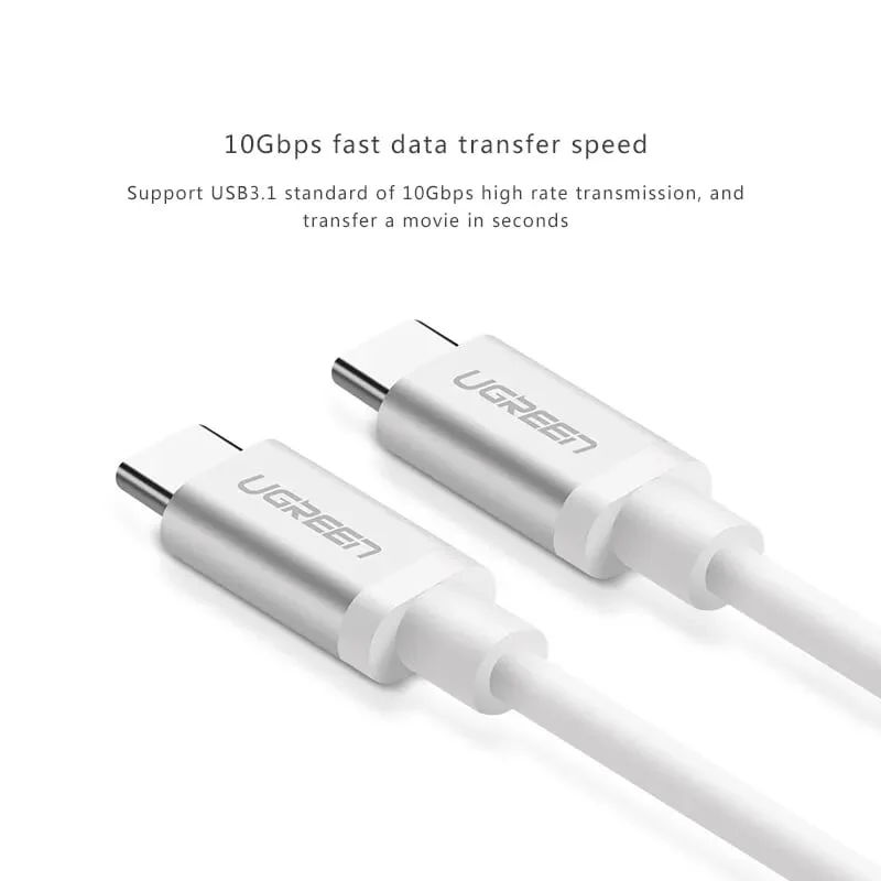 Ugreen 10681 2M 4k60hz 3.1 gen1 60w màu bạc Cáp TypeC (3.1) Data cao cấp US161 — ảnh 3