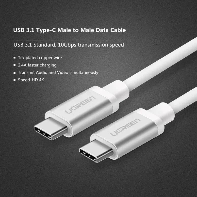 Ugreen 10681 2M 4k60hz 3.1 gen1 60w màu bạc Cáp TypeC (3.1) Data cao cấp US161 — ảnh 8