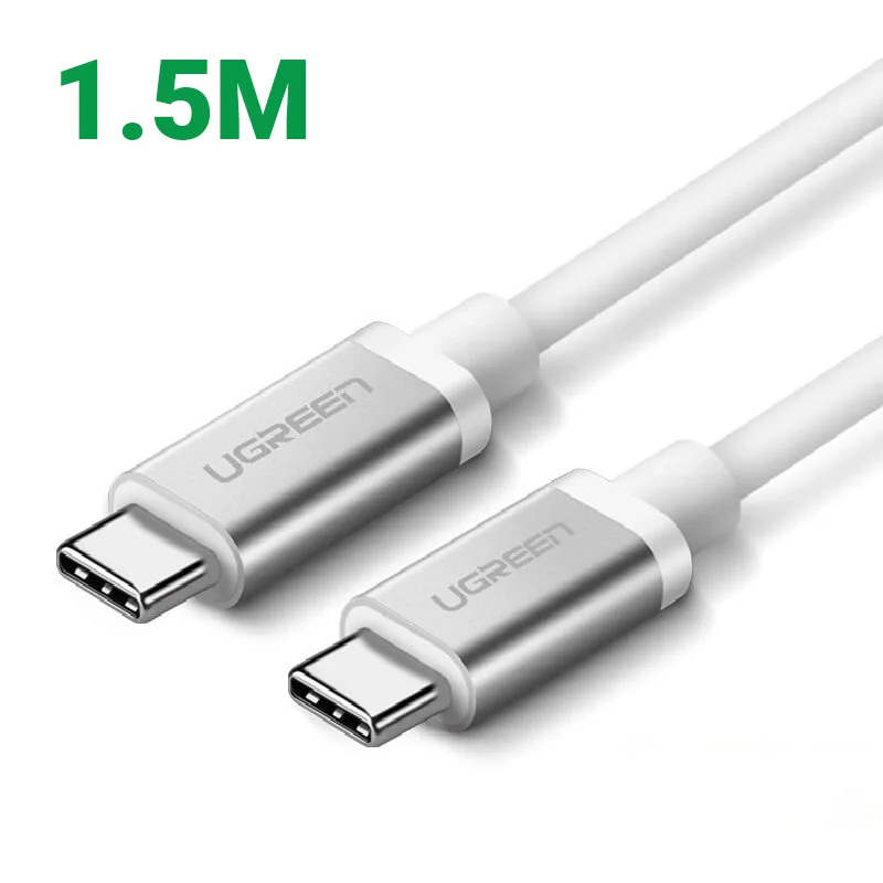 Ugreen 10682 1.5M 4k60hz 3.1 gen1 60w màu bạc Dây USB Type-C truyền dữ liệu và sạc mạ Nikel đầu nhôm US161
