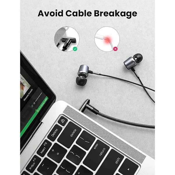 Ugreen 10683 5m 3.5mm bẻ vuông góc 90 độ cáp nối dài Headphone jack 3.5