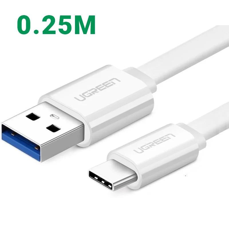 Ugreen 10690 0.25M màu Trắng Cáp USB TypeC sang USB 3.0 cáp dẹt US172