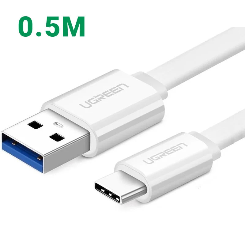 Ugreen 10691 0.5M màu Trắng Cáp USB TypeC sang USB 3.0 cáp dẹt US172