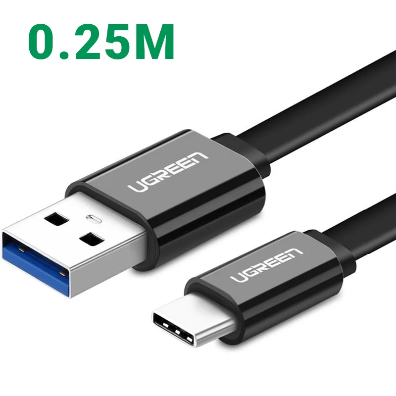 Ugreen 10695 0.25M màu đen Cáp USB TypeC sang USB 3.0 cáp dẹt US172