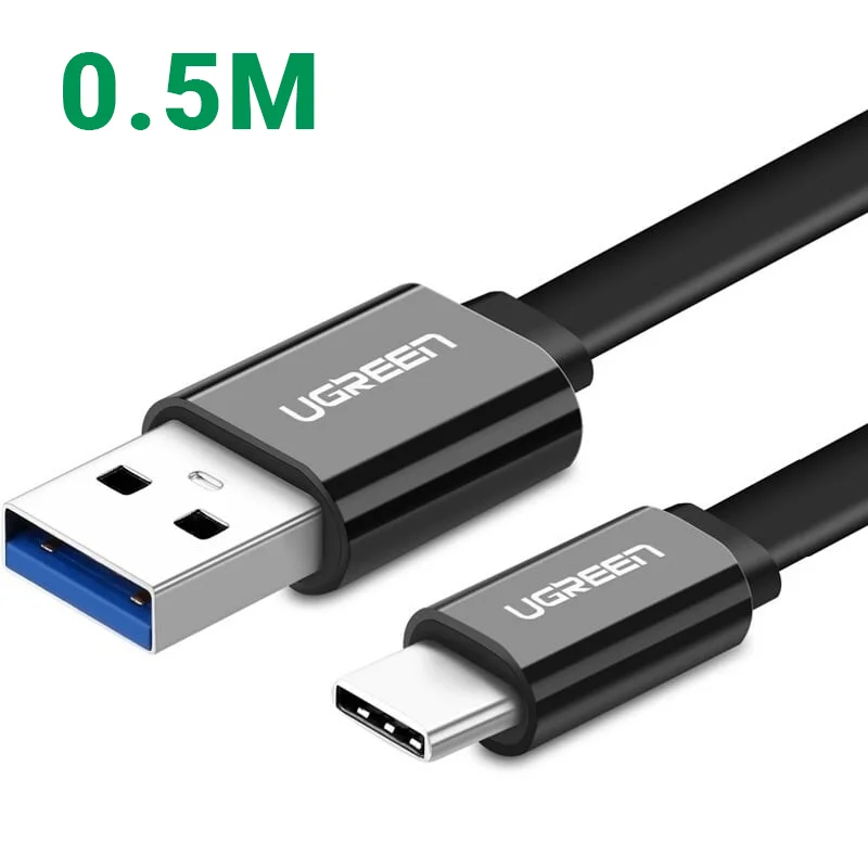 Ugreen 10696 0.5M màu đen Cáp USB TypeC sang USB 3.0 cáp dẹt US172