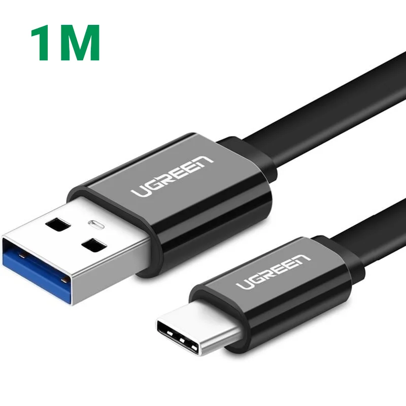 Ugreen 10697 1M màu Đen Cáp USB TypeC sang USB 3.0 cáp dẹt US172