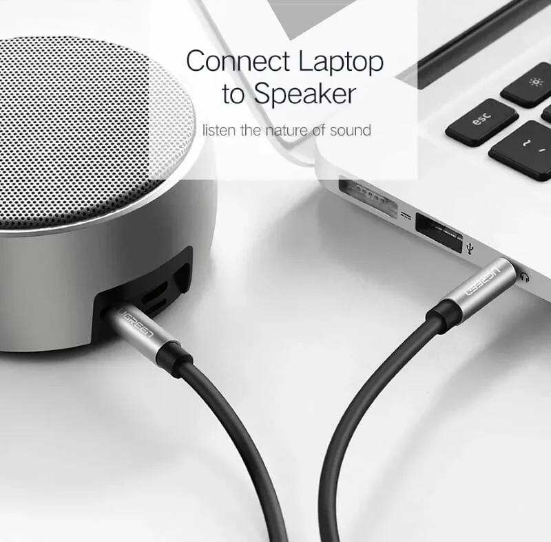 Ugreen 10723 0.5M màu Đen Cáp âm thanh 2 đầu 3.5mm dương dây dẹt AV119 — ảnh 7