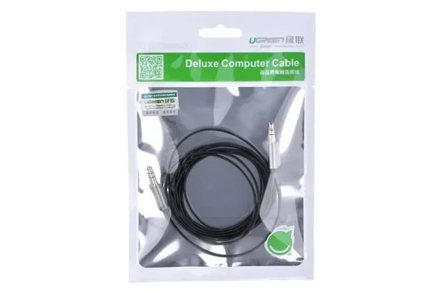 Ugreen 10721 1.5M màu Đen Cáp âm thanh 2 đầu 3.5mm dương dây dẹt AV119