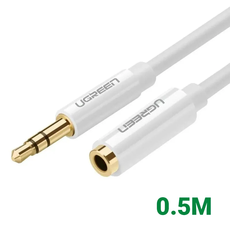 Ugreen 10746 0.5M màu Trắng Cáp âm thanh 3.5mm nối dài AV124