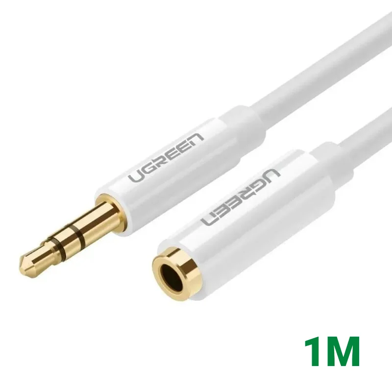 Ugreen 10747 1M màu Trắng Cáp âm thanh 3.5mm nối dài AV124 — ảnh 1