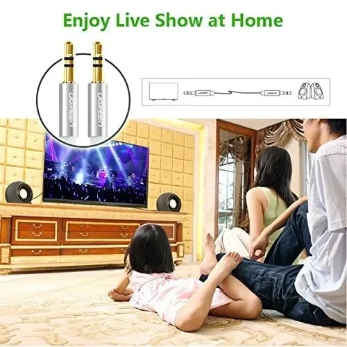 Ugreen 10752 1.5M màu Trắng Cáp âm thanh 2 đầu 3.5mm dương dây tròn TPE cao cấp AV119 — ảnh 6