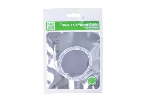 Ugreen 10766 3M màu Trắng Cáp âm thanh 2 đầu 3.5mm dương dây dẹt AV119 — ảnh 11