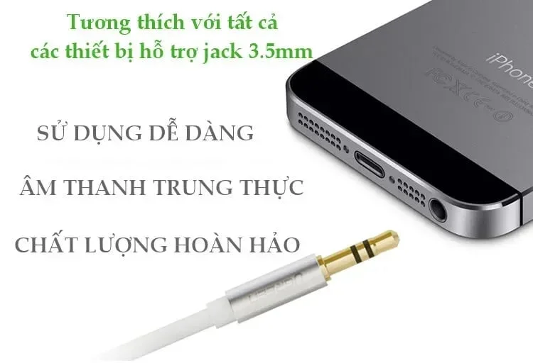 Ugreen 10766 3M màu Trắng Cáp âm thanh 2 đầu 3.5mm dương dây dẹt AV119 — ảnh 7