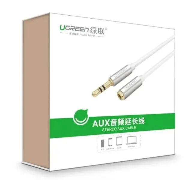 Ugreen 10773 0.5M màu Trắng Cáp âm thanh 3.5mm nối dài đầu nhôm AV118 — ảnh 11