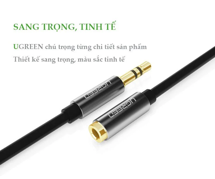 Ugreen 10779 0.5M màu Đen Cáp âm thanh 3.5mm nối dài AV118 — ảnh 3
