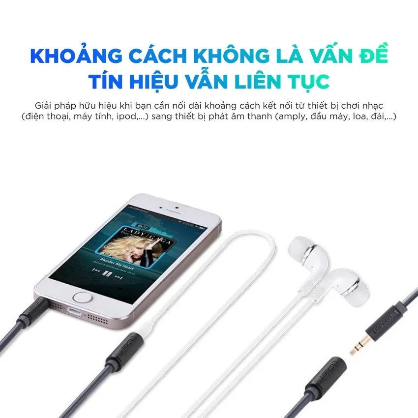 Ugreen 10784 2M màu Đen Cáp âm thanh 3.5mm nối dài AV124 — ảnh 7