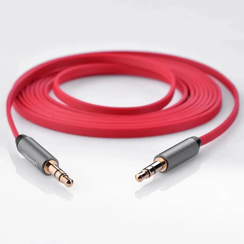 Ugreen 10792 1M màu Đỏ Cáp âm thanh 2 đầu 3.5mm dương AV119