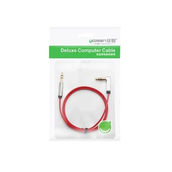 Ugreen 10797 0.5M Đỏ Cáp âm thanh 2 đầu 3.5mm dương chữ L dây dẹt AV119 — ảnh 12