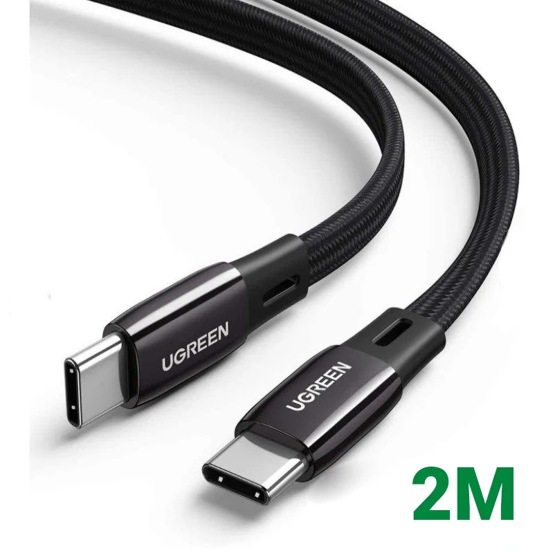 Ugreen 10969 2M 60W màu đen cáp USB type C dẹp mạ nickel chống nhiễu US331