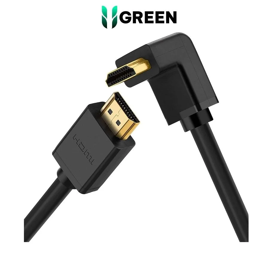 Ugreen 11108 1.5M màu Đen Cáp tín hiệu HDMI chuẩn 1.4 đầu bẻ góc 90 độ HD103