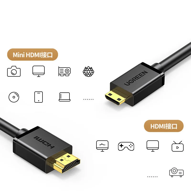Ugreen 11167 1.5M màu Đen Cáp chuyển đổi Mini HDMI sang HDMI thuần đồng HD108 — ảnh 3
