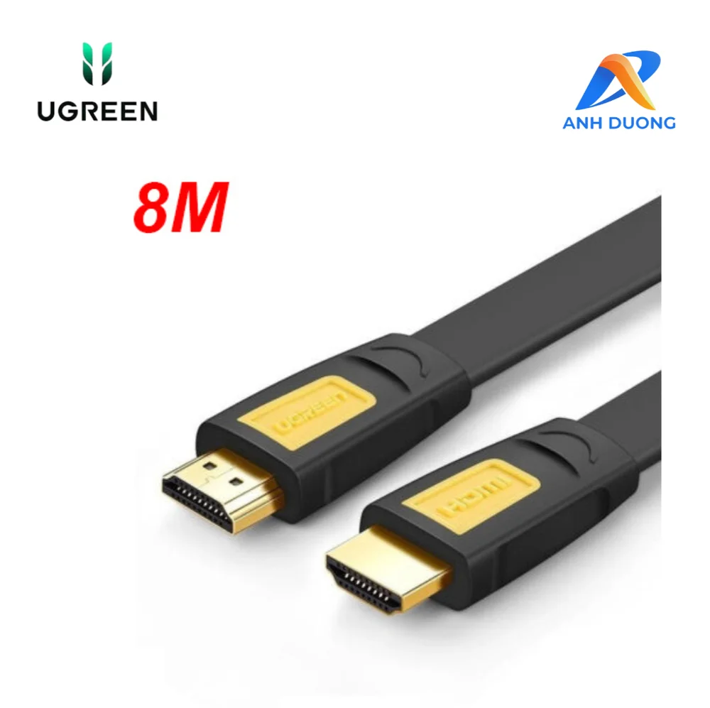 Ugreen 11182 8M màu Vàng Cáp tín hiệu HDMI chuẩn 1.4 hỗ trợ phân giải 4K * 2K cáp dẹt HD101