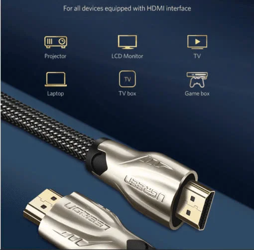 Ugreen 11193 5M màu Đen Cáp tín hiệu HDMI vỏ bọc lưới cao cấp HD102 — ảnh 4
