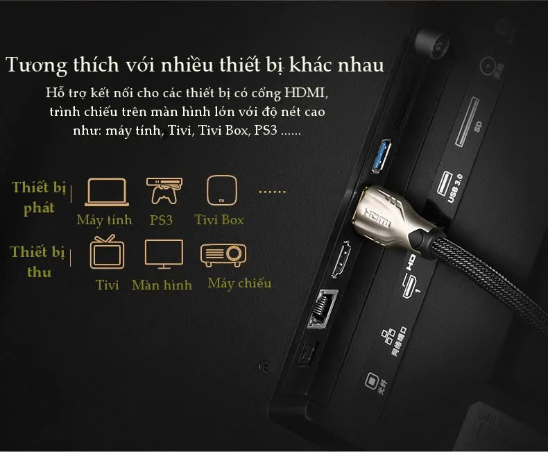 Ugreen 11193 5M màu Đen Cáp tín hiệu HDMI vỏ bọc lưới cao cấp HD102 — ảnh 7