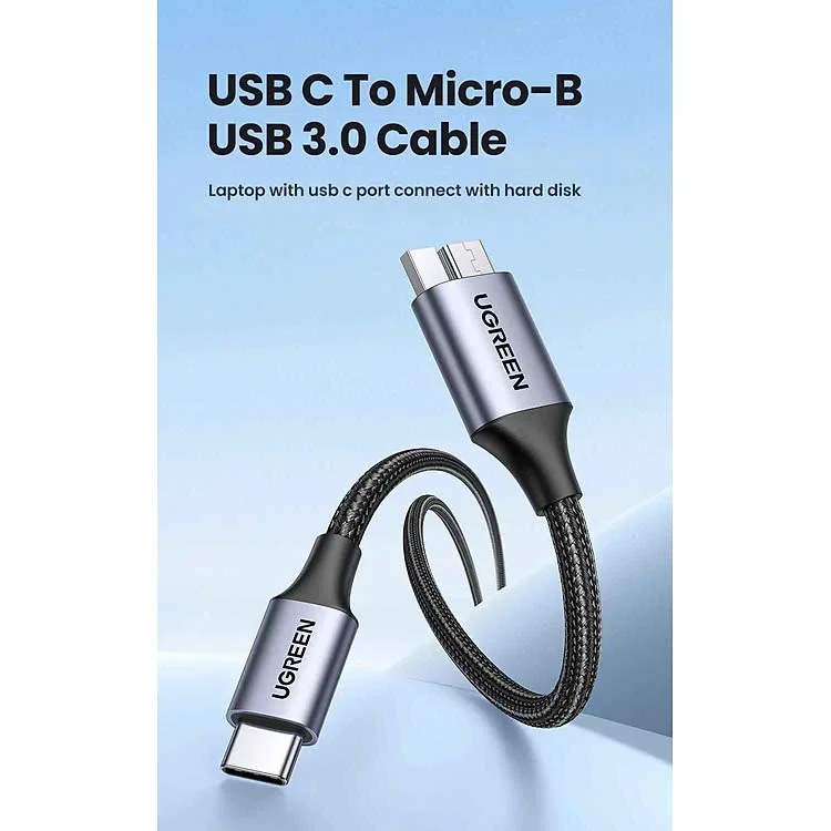 Ugreen 15231 0.5M USB type C sang Micro B Màu Xám Cáp chuyển US565