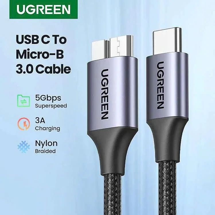 Ugreen 15232 1M USB type C sang Micro B Màu Xám Cáp chuyển US565 — ảnh 2